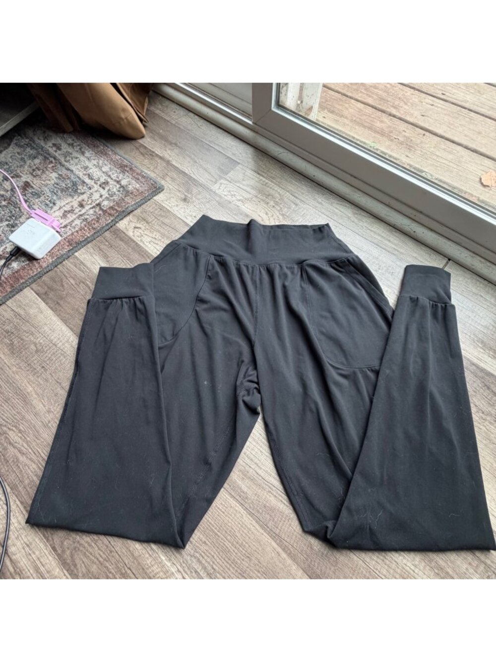 Alphalete Womens Black High-Waisted Joggers With Pockets Size M